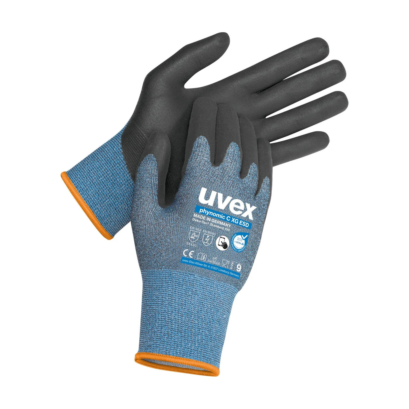 uvex phynomic C XG ESD Schnittschutzhandschuhe – Packshot Hersteller