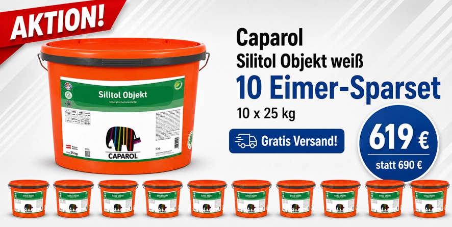 Aktion 10 x 25 kg  Caparol Silitol Objekt - Mineralfarbe weiß (Synthesa)
