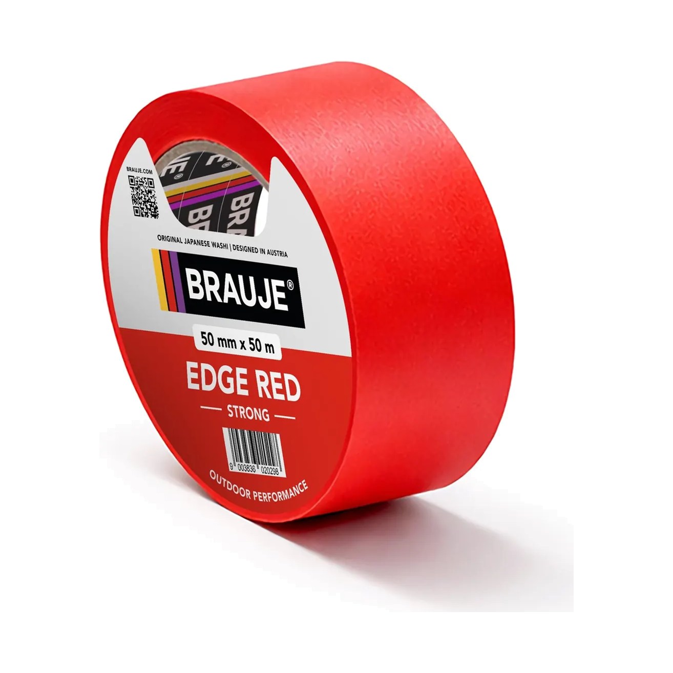 BRAUJE EDGE RED Strong Washi-Abklebeband für außen, Rolle 50 m (abgebildet 50 mm)