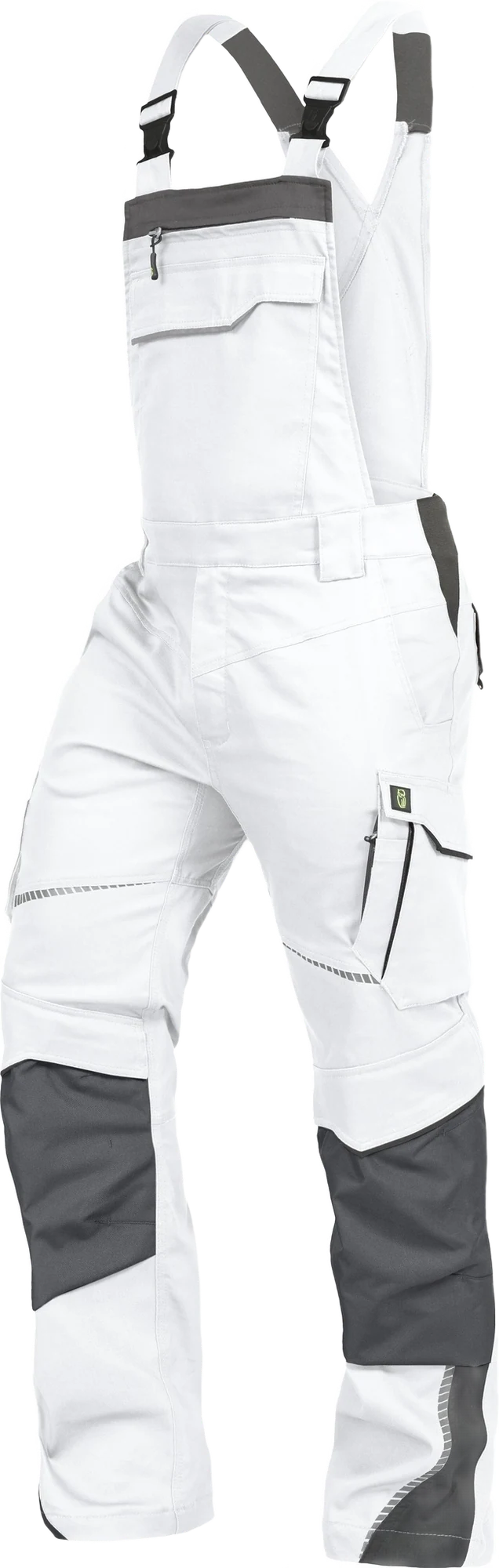 Leibwächter Arbeitshose - Latzhose Flex Line weiß/grau 46