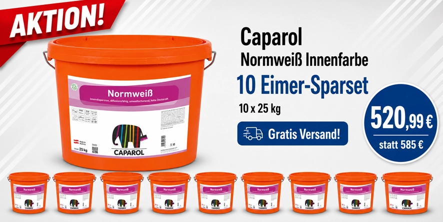 Aktion 10 x 25 kg Caparol Normweiß Innenfarbe Weiß 25 kg (Synthesa)