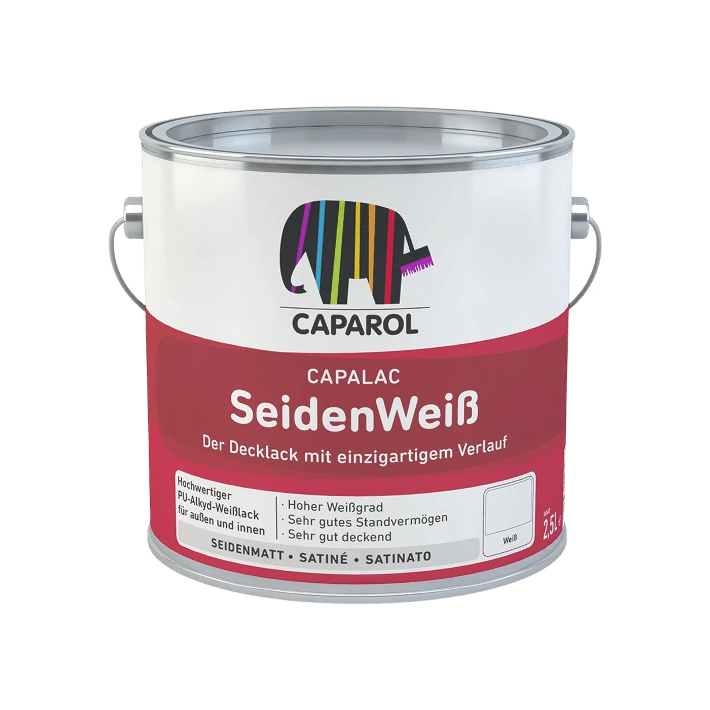 Caparol Capalac SeidenWeiß Weißlack seidenmatt – Packshot Hersteller