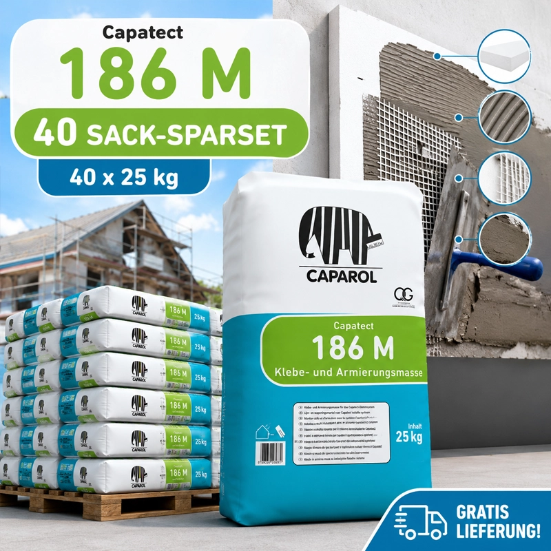 Aktion 40 x 25 kg Caparol Capatect Klebe- und Armierungsmasse 186 M 25 kg