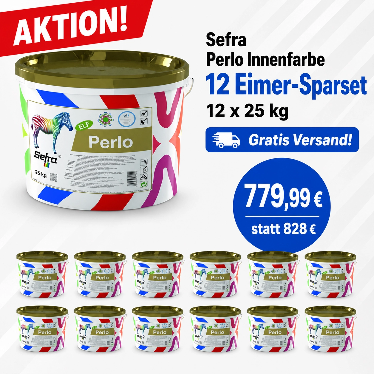 Aktion 12 x 25 kg SEFRA Perlo ELF 25 kg weiß