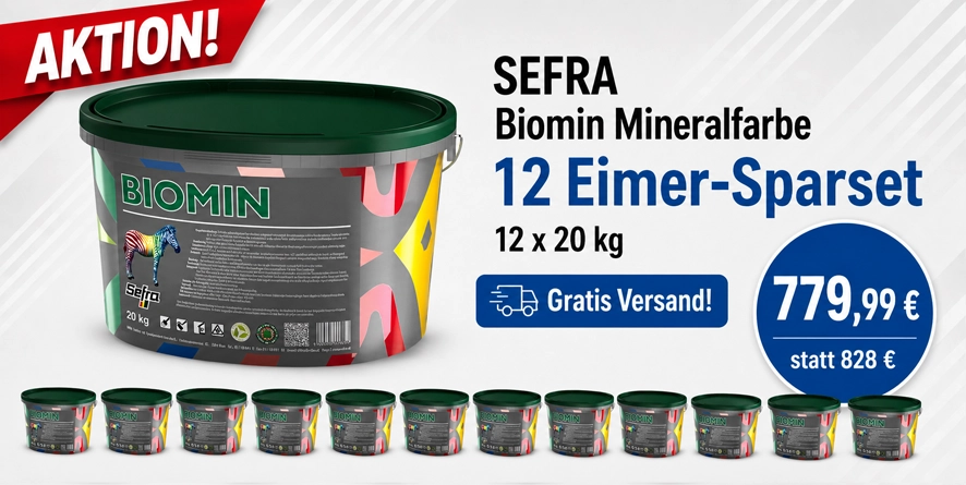 Aktion 12 x 20 kg SEFRA BIOMIN - Innensilikatfarbe weiß