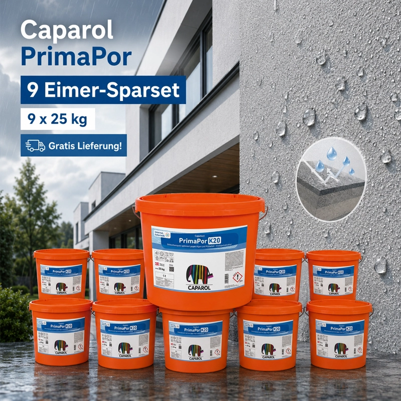 Aktion 9 x 25kg Caparol Capatect PrimaPor Silikonharzputz 25 kg weiß
