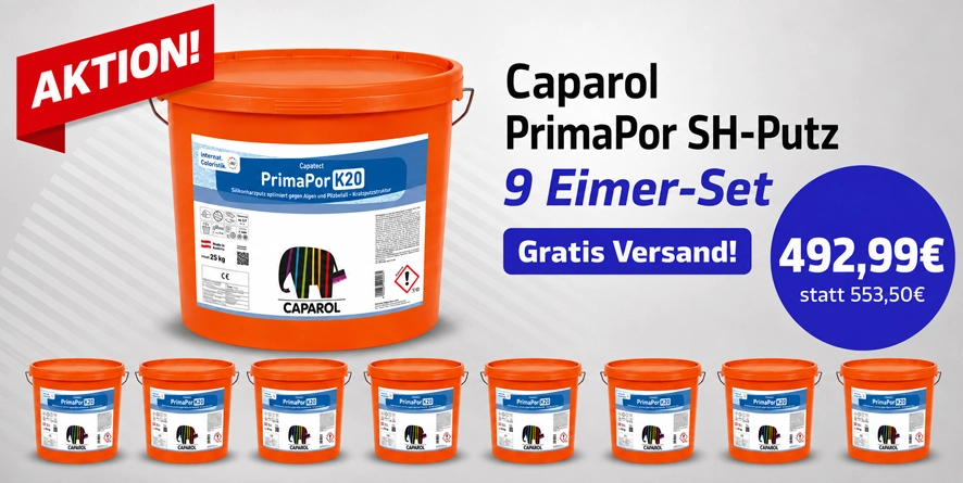 Aktion 9 x 25kg Caparol PrimaPor 25 kg weiß (Capatect)