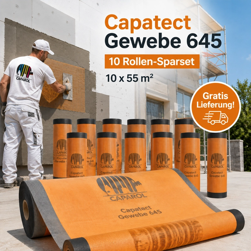 Aktion 10 x 55 m² Caparol Capatect Gittergewebe 645 Glasgewebe 55 m²