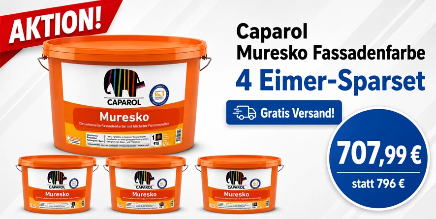 Aktion 4 x 12,5 l Muresko Fassadenfarbe weiß (Synthesa)