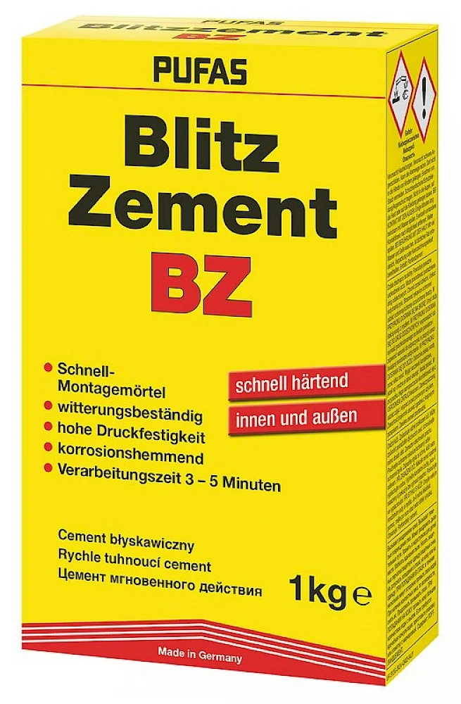 Pufas Blitzzement grau 1kg