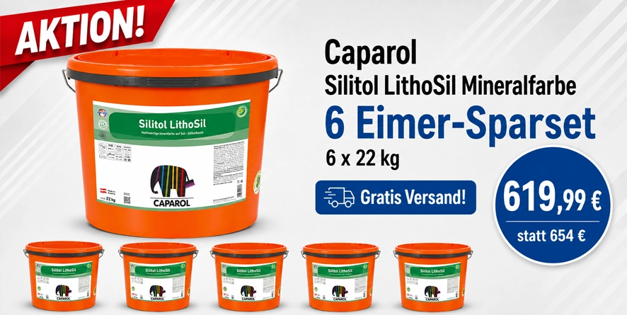 Aktion 6 x 22 kg Caparol Silitol LithoSil weiß