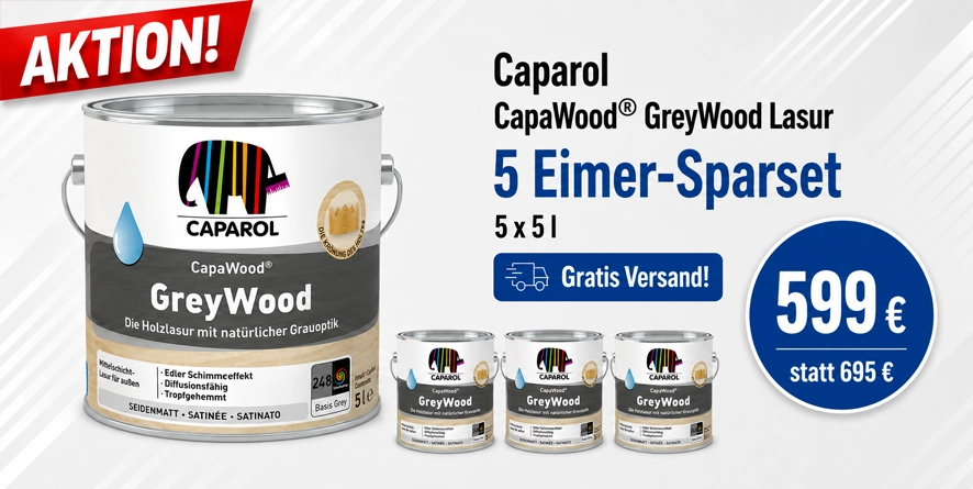 Aktion 5 x 5 l Caparol CapaWood® GreyWood (vormals Dankse Greywood)