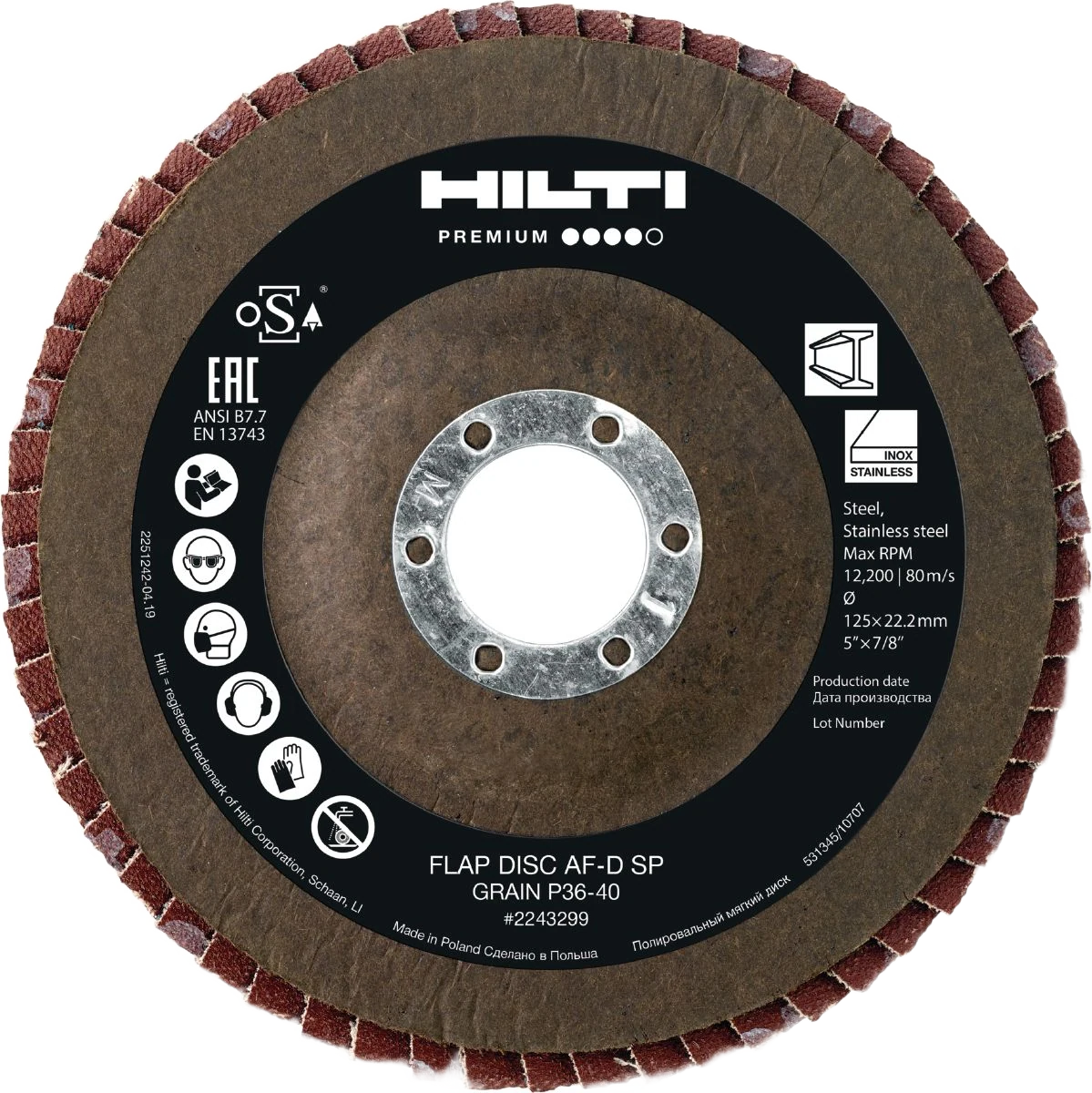 HILTI  Fächerscheiben AF-D Ø 125mm K120