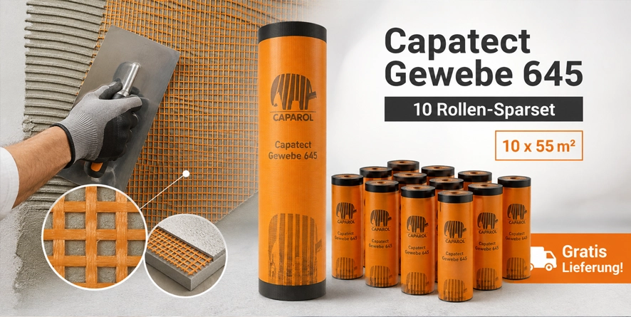 Aktion 10 x 55 m² Caparol Capatect Gittergewebe 645 Glasgewebe 55 m²