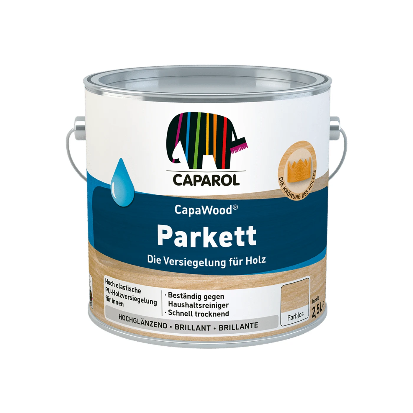 Caparol CapaWood Parkett Parkettlack farblos – Packshot Hersteller