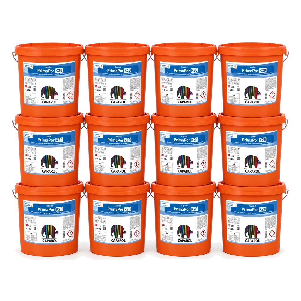 Sparset 12 × PrimaPor Silikonharzputz 25 kg