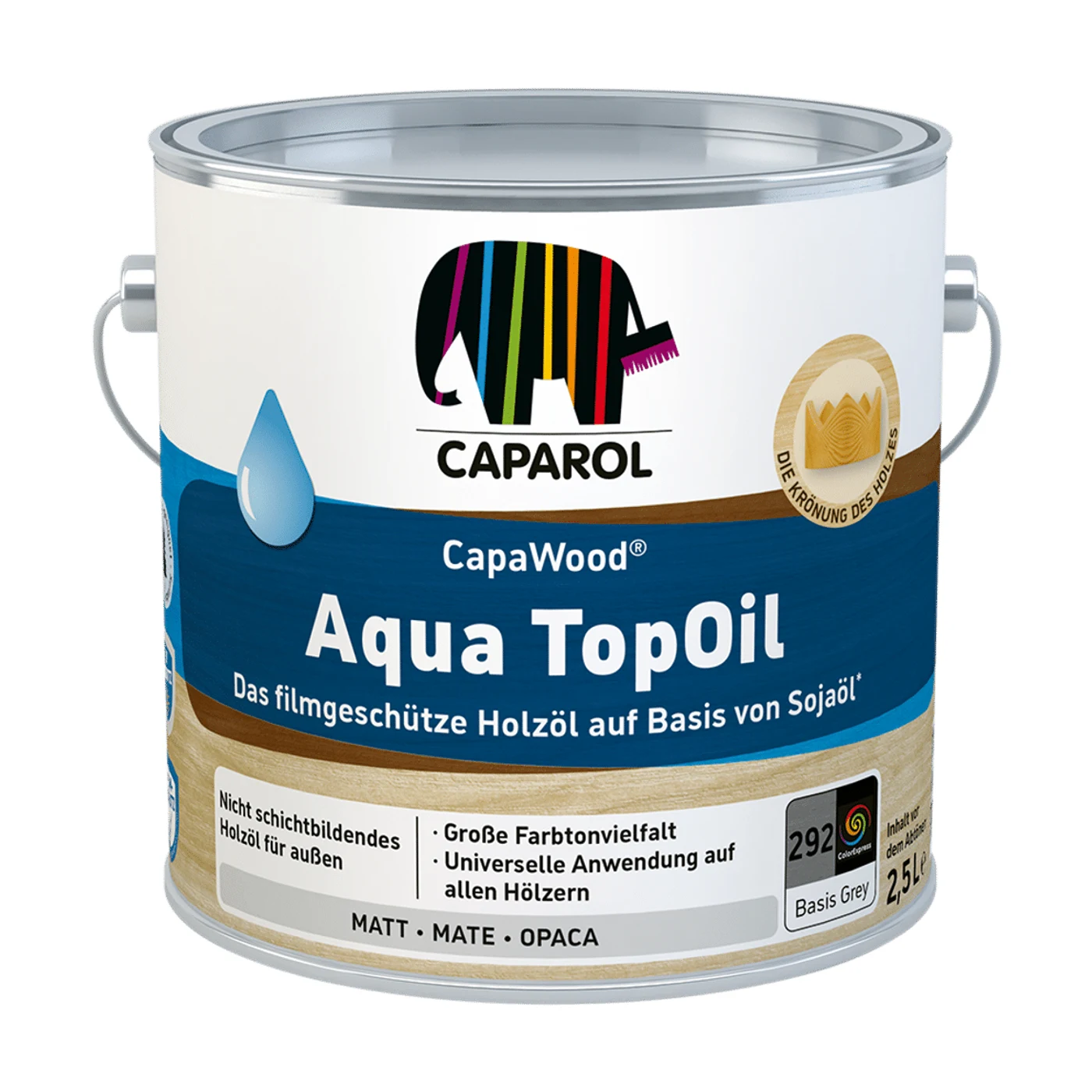 Caparol CapaWood Aqua TopOil Holzöl farblos – Packshot Hersteller
