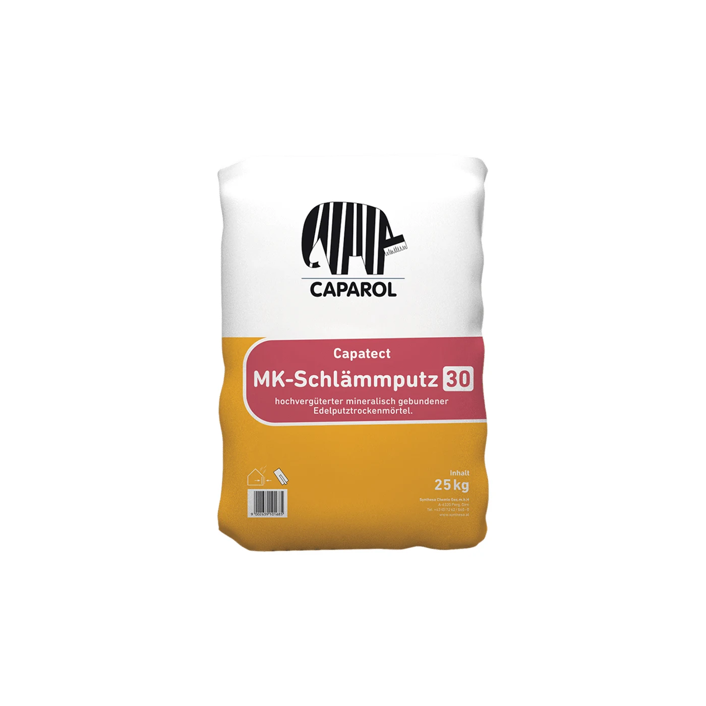Caparol Capatect MK-Schlämmputz wellig verschlämmter Kalk-Zement-Putz – Packshot Hersteller